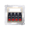 4-way loudspeaker socket with description field (module) gold (metallic)
