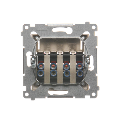 4-way loudspeaker socket with description field (module) gold (metallic)