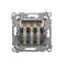 4-way loudspeaker socket with description field (module) gold (metallic)