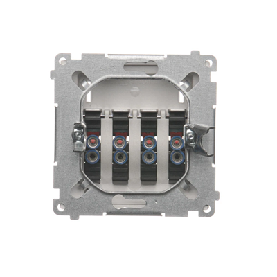 4-way loudspeaker socket with description field (module) metallic satin
