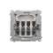 4-way loudspeaker socket with description field (module) metallic satin