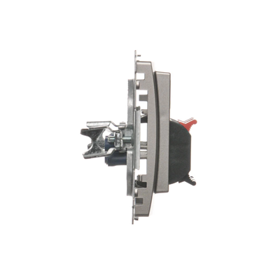 4-way loudspeaker socket with description field (module) metallic satin
