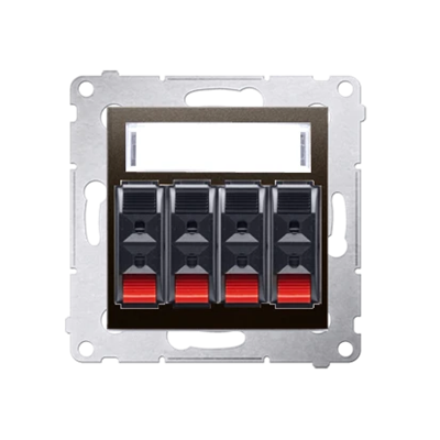 4-way loudspeaker socket with labeling field (module)