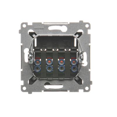 4-way loudspeaker socket with labeling field (module)