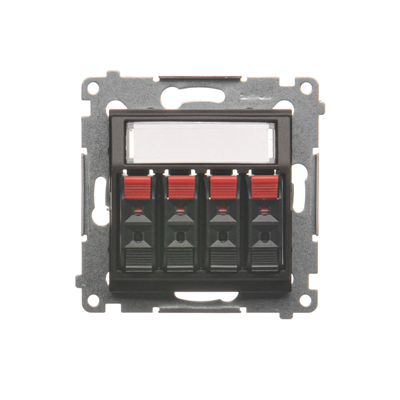 4-way loudspeaker socket with labeling field (module)