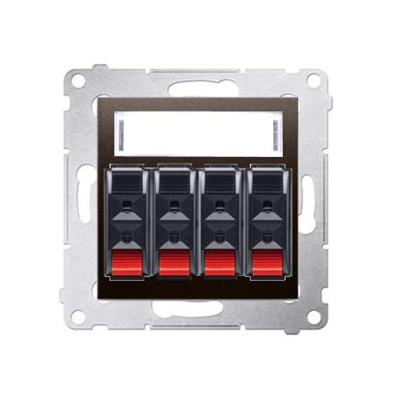 4-way loudspeaker socket with labeling field (module)