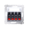4-way loudspeaker socket with labeling field (module) silver (metallic)