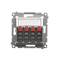 4-way loudspeaker socket with labeling field (module) silver (metallic)