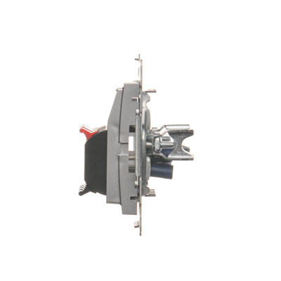 4-way loudspeaker socket with labeling field (module) silver (metallic)