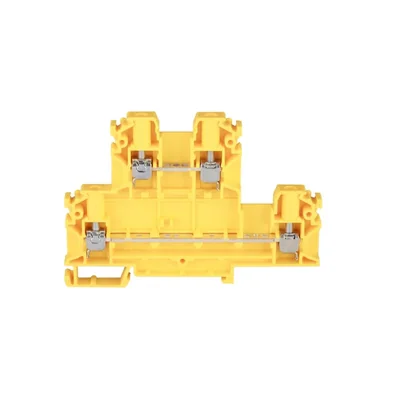 4-wire 2-level busbar terminal block with four terminals 4mm2 yellow V0 ZUG-21 A00-A001