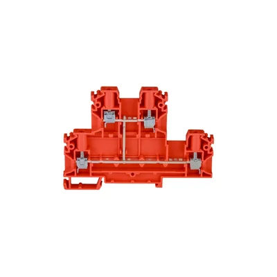 4-wire 2-level busbar terminal block with four terminals and shorted current paths 4 mm2 red V0 ZUG-21/E0 A00-E007