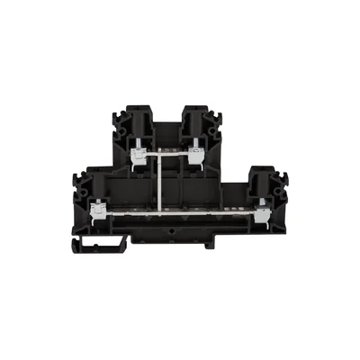 4-wire 2-level rail terminal block with four terminals and shorted current paths 4 mm2 black V0 ZUG-21/E0 A00-E003