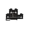 4-wire 2-level rail terminal block with four terminals and shorted current paths 4 mm2 black V0 ZUG-21/E0 A00-E003