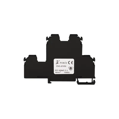 4-wire 2-level rail terminal block with four terminals and shorted current paths 4 mm2 black V0 ZUG-21/E0 A00-E003