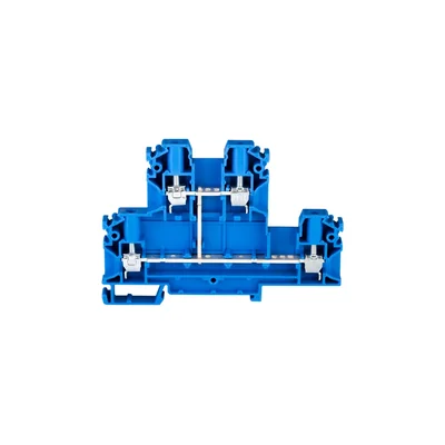 4-wire 2-level rail terminal block with four terminals and shorted current paths 4 mm2 blue V0 ZUG-21/E0 A00-E006