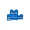 4-wire 2-level rail terminal block with four terminals and shorted current paths 4 mm2 blue V0 ZUG-21/E0 A00-E006