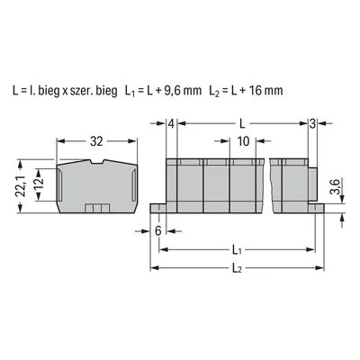 4-wire terminal block 7-pole, gray 264-207