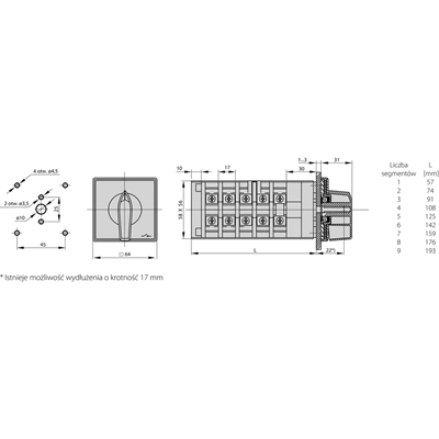 40A cam switch, 0-1 three-position switch, built-in