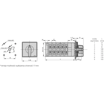40A cam switch, 0-1 three-position switch, built-in