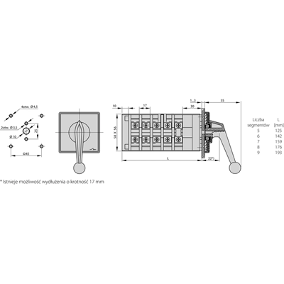 40A cam switch, 0-1 three-position switch, built-in
