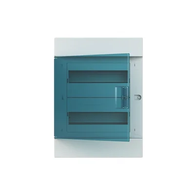 41A12X22A білий корпус, 24M, IP41, 63A, клас II, 435x320x107 мм (ВxШxГ) | DIN-рейки | прозорі дверцята | гвинт N+PE
