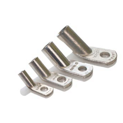 45° angled copper eyelet, tin-plated 120mm² for M10 screw