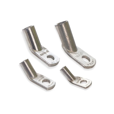 45° angled tubular eye terminal, tin-plated copper, 70mm², for M8 screw, 5 pcs.