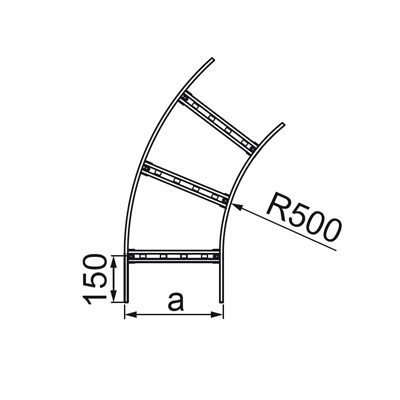 45° bend, LDSMC600H150