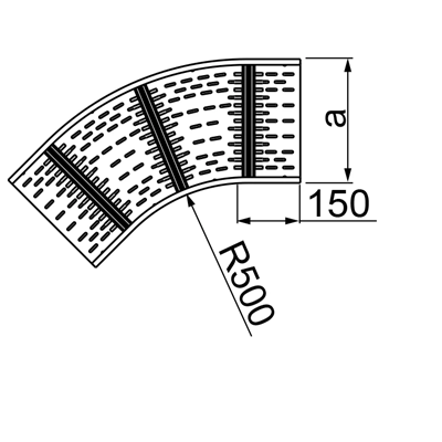 45 degree galvanized elbow, width 200mm, height 160mm