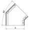 45 degree galvanized elbow, width 250mm, height 28mm