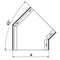 45 degree galvanized elbow, width 350mm, height 28mm