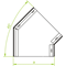 45 degree galvanized elbow, width 350mm, height 48mm