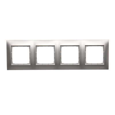 4fach-Universalrahmen für Gipskartondosen IP20 / IP44, silber (metallic)