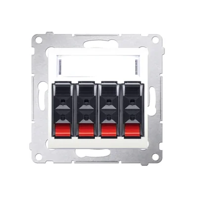 4pásmová reproduktorová zásuvka s popisovacím polem (modul), krémová