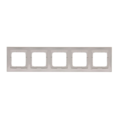 5-fold universal frame IP20 / IP44 silver (metallic)