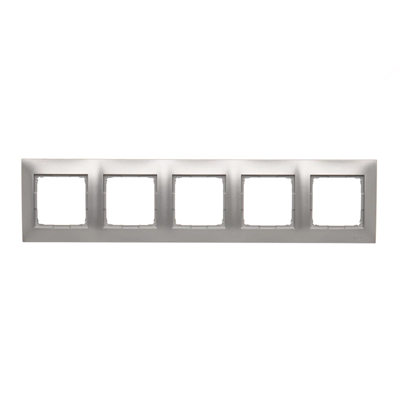 5-fold universal frame IP20 / IP44 silver (metallic)