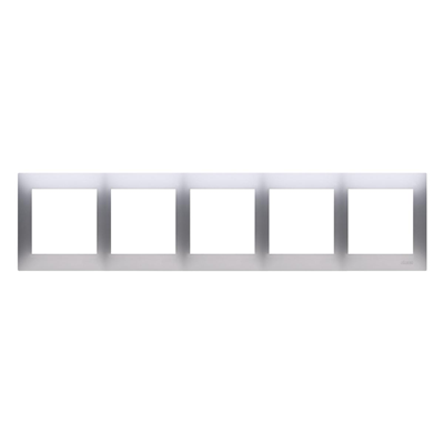 5-fold universal frame IP20 / IP44 silver (metallic)