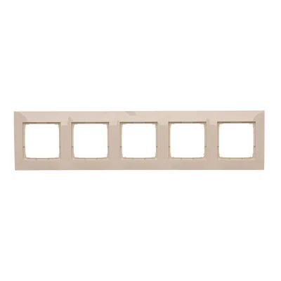 5-gang universal frame for cardboard-gypsum boxes IP20 / IP44 cream