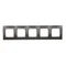 5-gang universal frame for plasterboard boxes IP20 / IP44 anthracite (metallic)