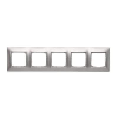 5-gang universal frame for plasterboard boxes IP20 / IP44 silver (metallic)