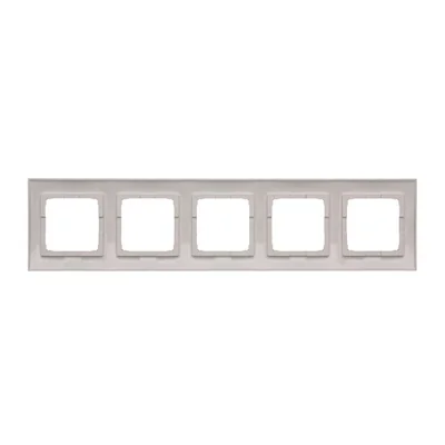 5-gang universal frame for plasterboard boxes IP20 / IP44 silver (metallic)