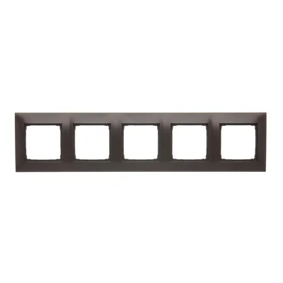 5-gang universal frame IP20 / IP44 brown matt (metallic)