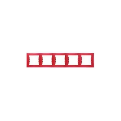 5 volets, horizontal, cadre rouge