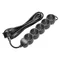 5-way extension cord 2P+Z (Schuko), 3m H05VV-F 3x1.5mm2, Imax=16A, flat plug, black