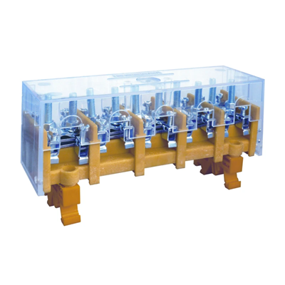 5-way installation branch 2x25²/4x10² to TS-35 with cover yellow