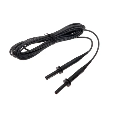 5m 5kV shielded cable terminated with black banana plugs