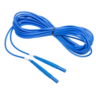 6 m langes blaues U1-Kabel mit Bananensteckern