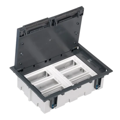 6-module floor box, 12x K45 + 2x SM302/9, graphite gray