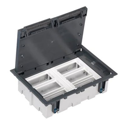 6-module floor box, 12x K45 + 2x SM302/9, graphite gray