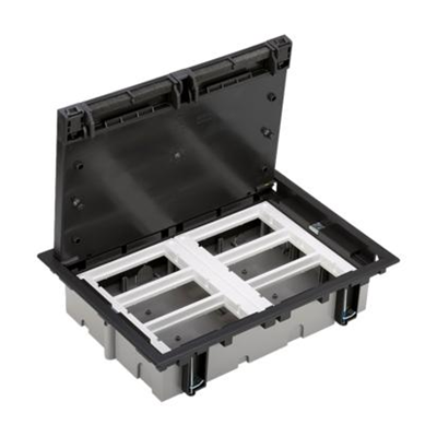 6-module floor box, 12x K45 + 2x SM302/9, graphite gray